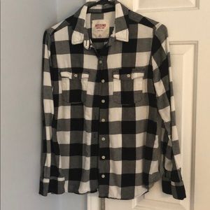 Black and White Flannel Shirt